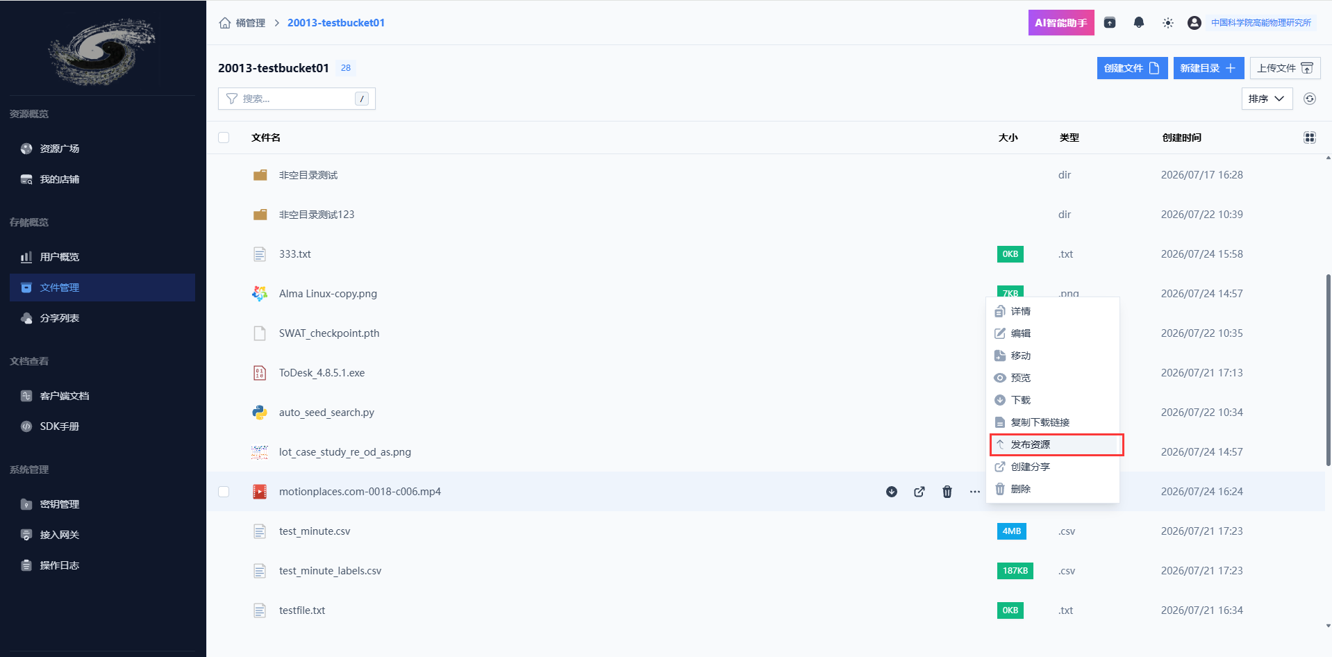 Publish resource